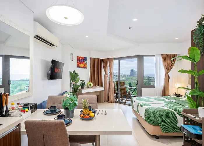 Comfort Studio At Tambuli Residences Ocean View By Dominik Studio Apartment With Pool Access & Balcony In Mactan